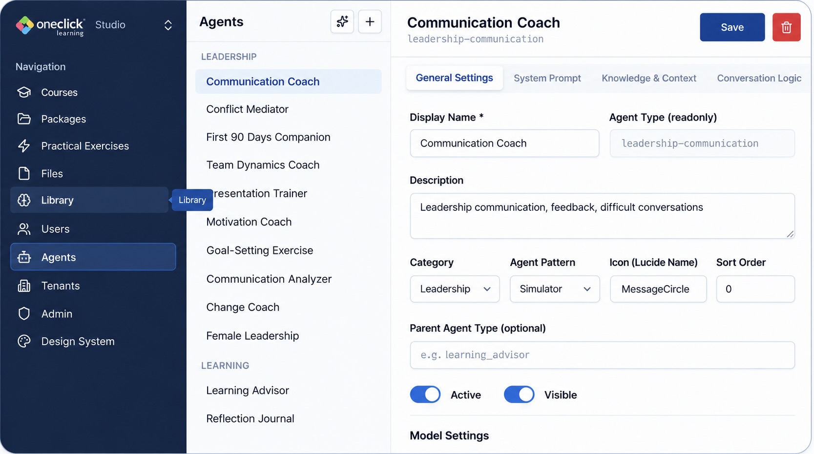ValCom Studio – configuring your own AI agents such as a communication coach